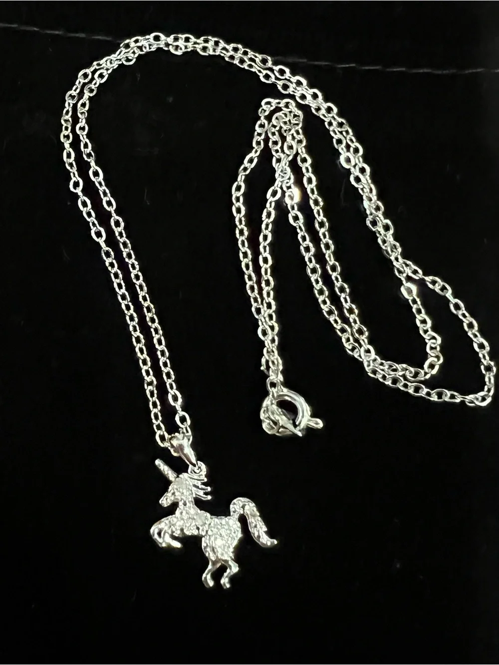 Silver Unicorn Pendant Necklace